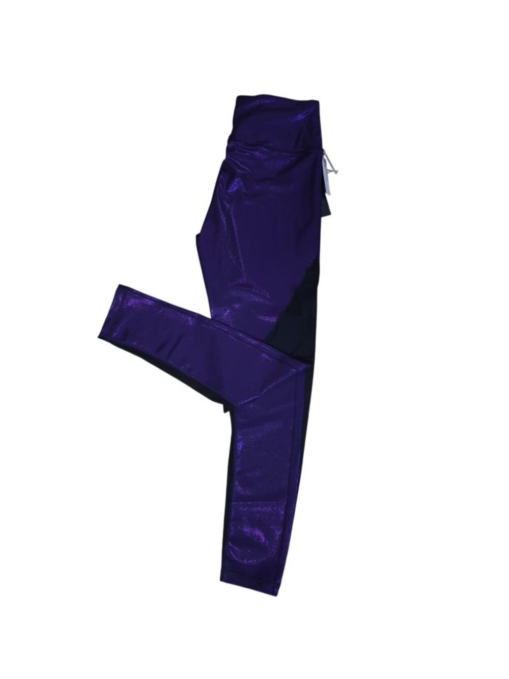 Victoria's Secret Sweat On Point Shiny Purple 7/8 Leggings Size 10 NWT